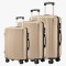 Set de Valize Ostin S-M-XL Champagne Gold cu roți detașabile — trio premium din ABS în culoare exclusivă