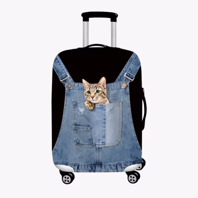 Husa pentru valiza Cat In Blue marimea M