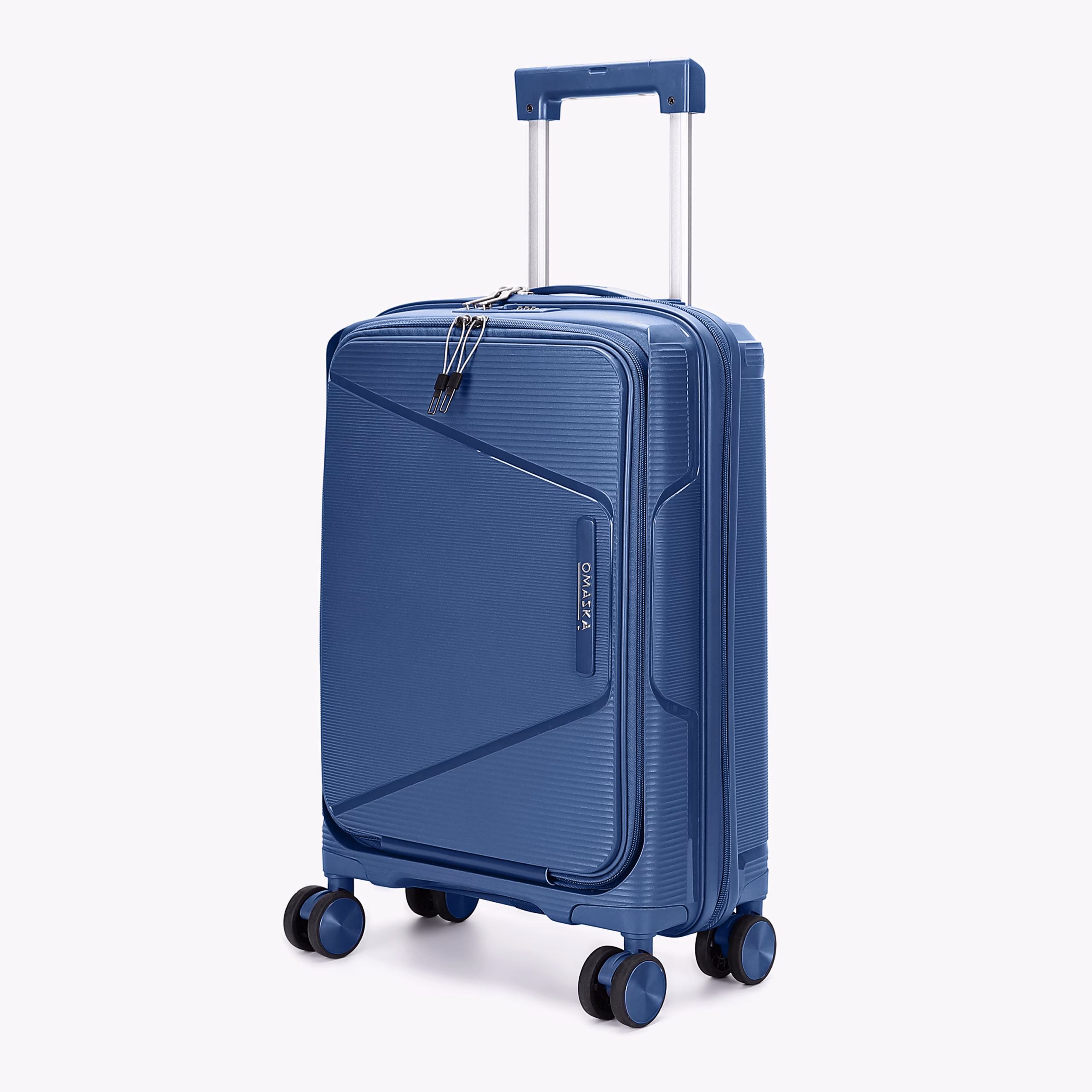 Valiză Fly S Steel Blue Front Pocket