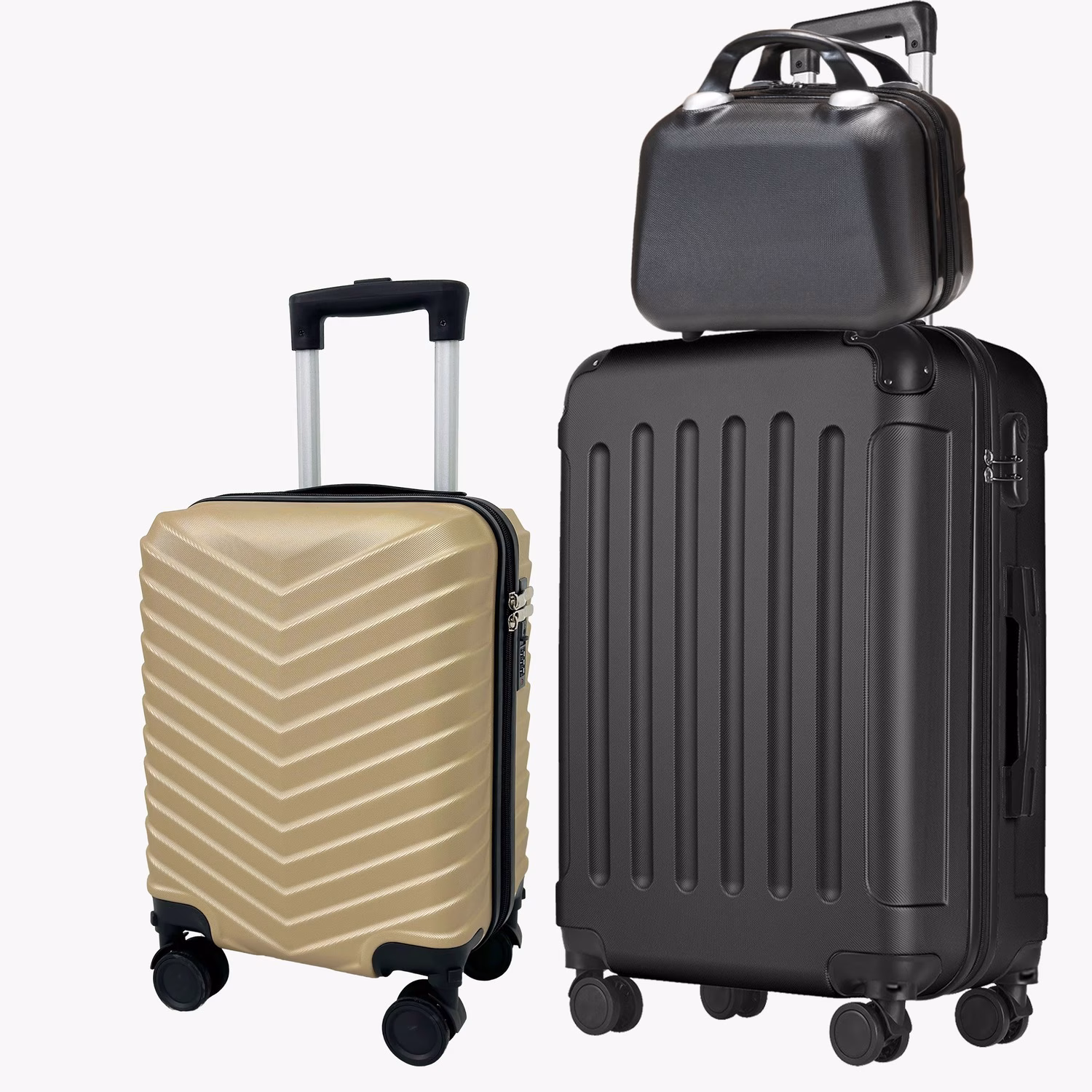 Комплект Чемоданов Dynamic S Mini Gold + Bruno XL Plus Galactic Black