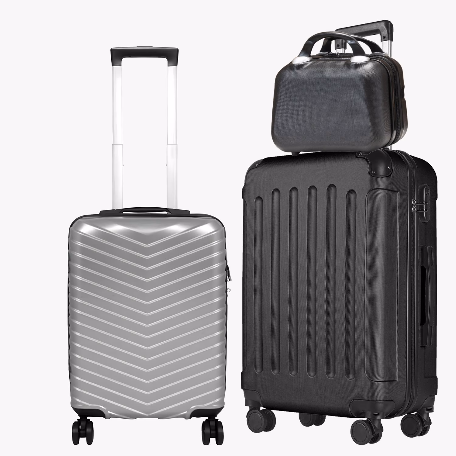 Комплект Чемоданов Dynamic S Mini Silver + Bruno XL Plus Galactic Black